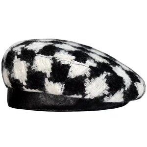 Women Black And White Formal Berets Hat